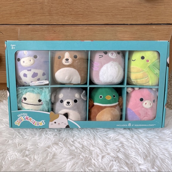 NIB Squishmallows 8 Pack Mini plush Set Avery The Duck Joelle Bigfoot Purple Cow - Picture 2 of 3